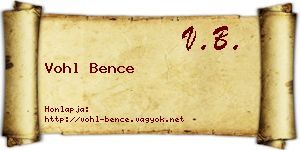 Vohl Bence névjegykártya