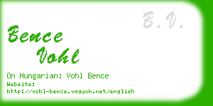 bence vohl business card